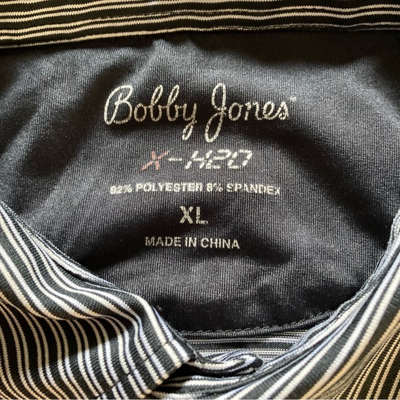 Bobby Jones X-H20 Black White Stripped Golf Polo Shirt Short Sleeve Men's XL - Picture 6 of 8